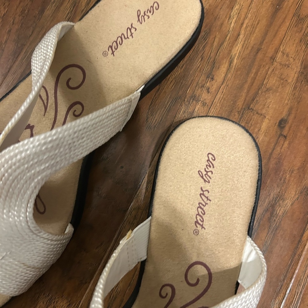Women's Sandals Woven Upper Slide-On Feature Perfect For Summer Open Toe - Picture 4 of 6